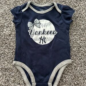 Yankees Navy Blue Baby Girl Onesie
